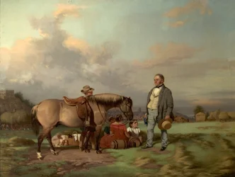 Joseph Fenton mit seiner Familie auf den Wiesen, Nottingham